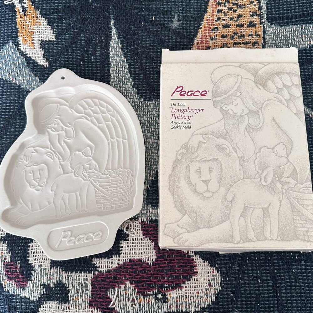 1993 Longaberger "Peace" angel series cookie mold